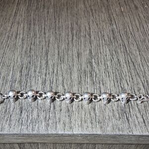 Silver Skull Chain Bracelet